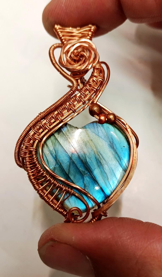 Pendentif coeur de labradorite 