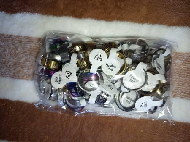 Lot de 25 bagues acier inoxydable