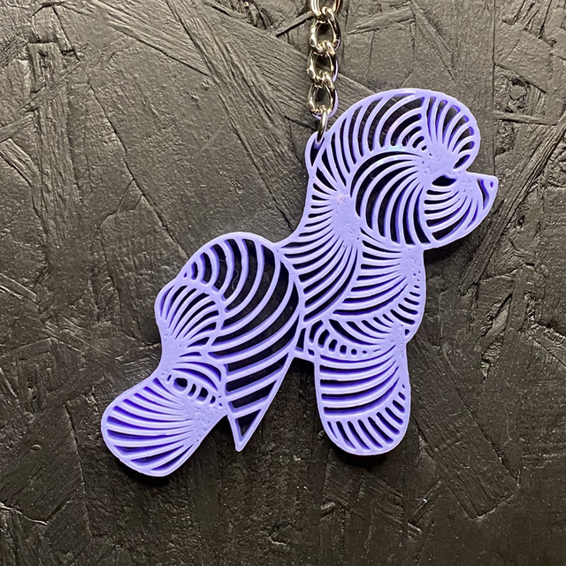 3D - Keychain Bichon Blueberry Bubblegum