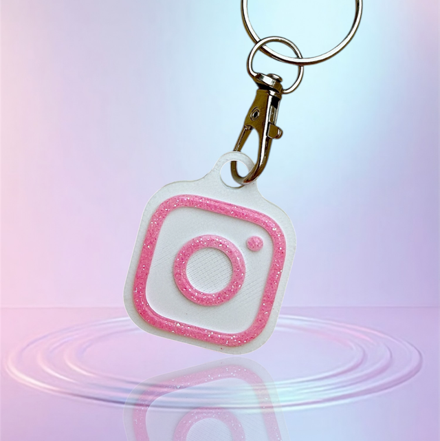 Insta rose pailletée 