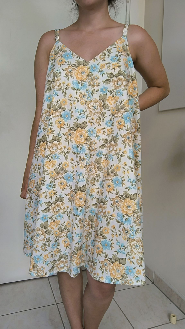 Robe à fleurs oranges et bleues - Taille 2