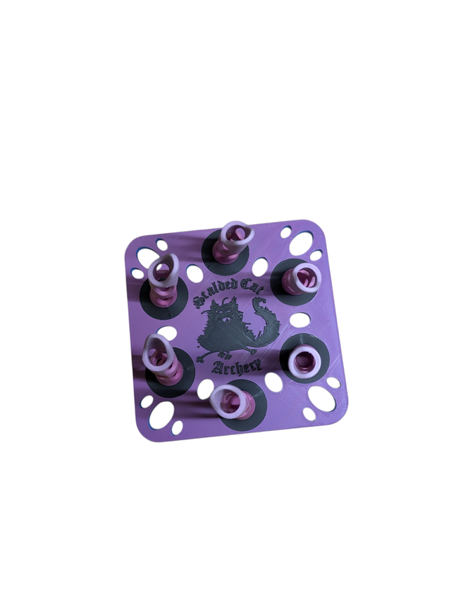 6 Arrow Fletching Stand/ Ground Quiver Blue to Pink and Black