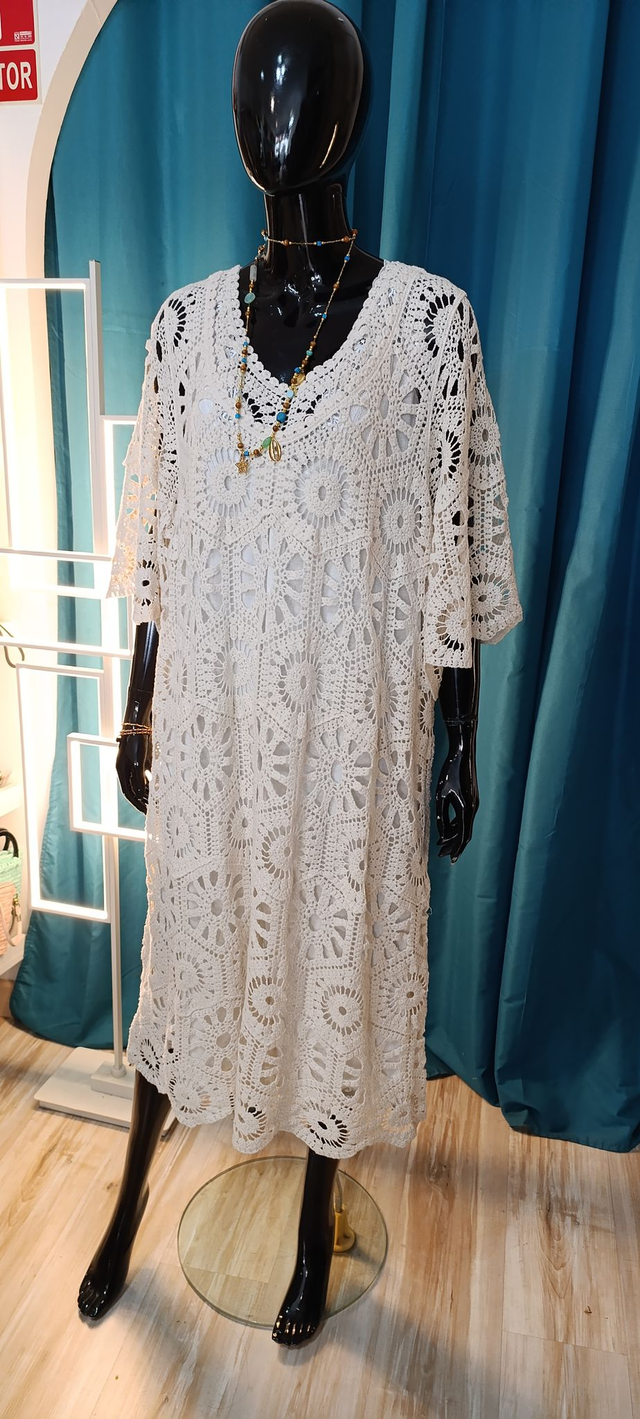 Vestido crochet TU + combi