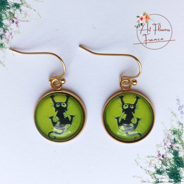 Bijoux illustrés Chaton suspendu