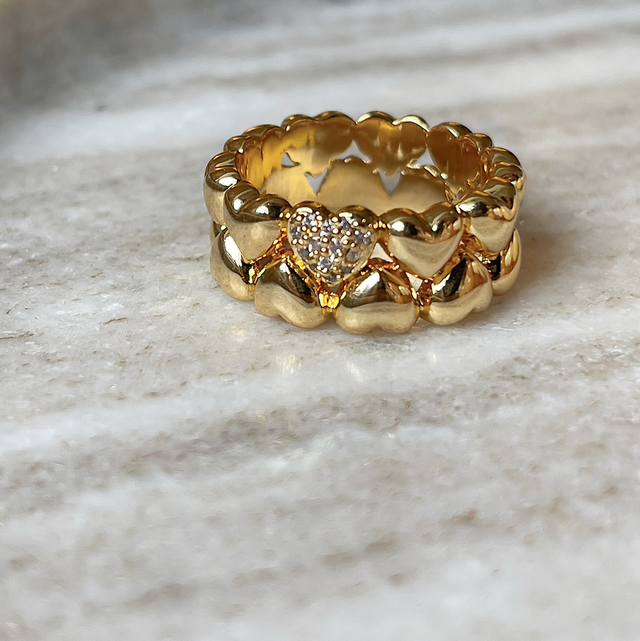 Heart of Gold Ring Gr 54