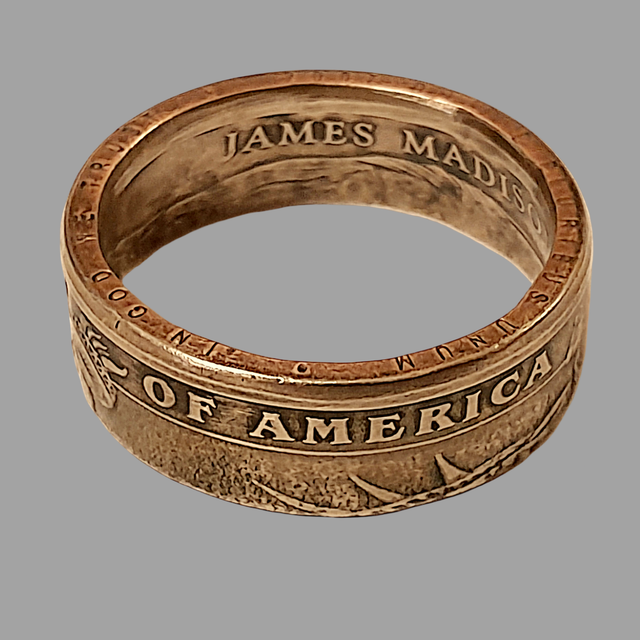United States One Dollar James Madison 2007 Coin Ring