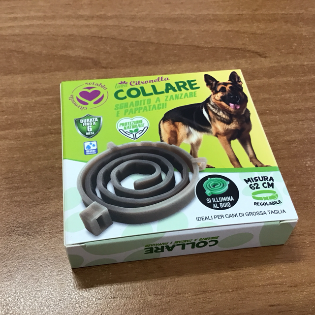 COLLARE CITRONELLA ZANZARE/PAPPATACI 62CM TAGLIA GRANDE CANE 8058951023847