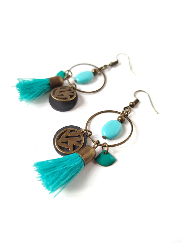 Créoles Upcyclées Perles Recyclées - Asiatiques