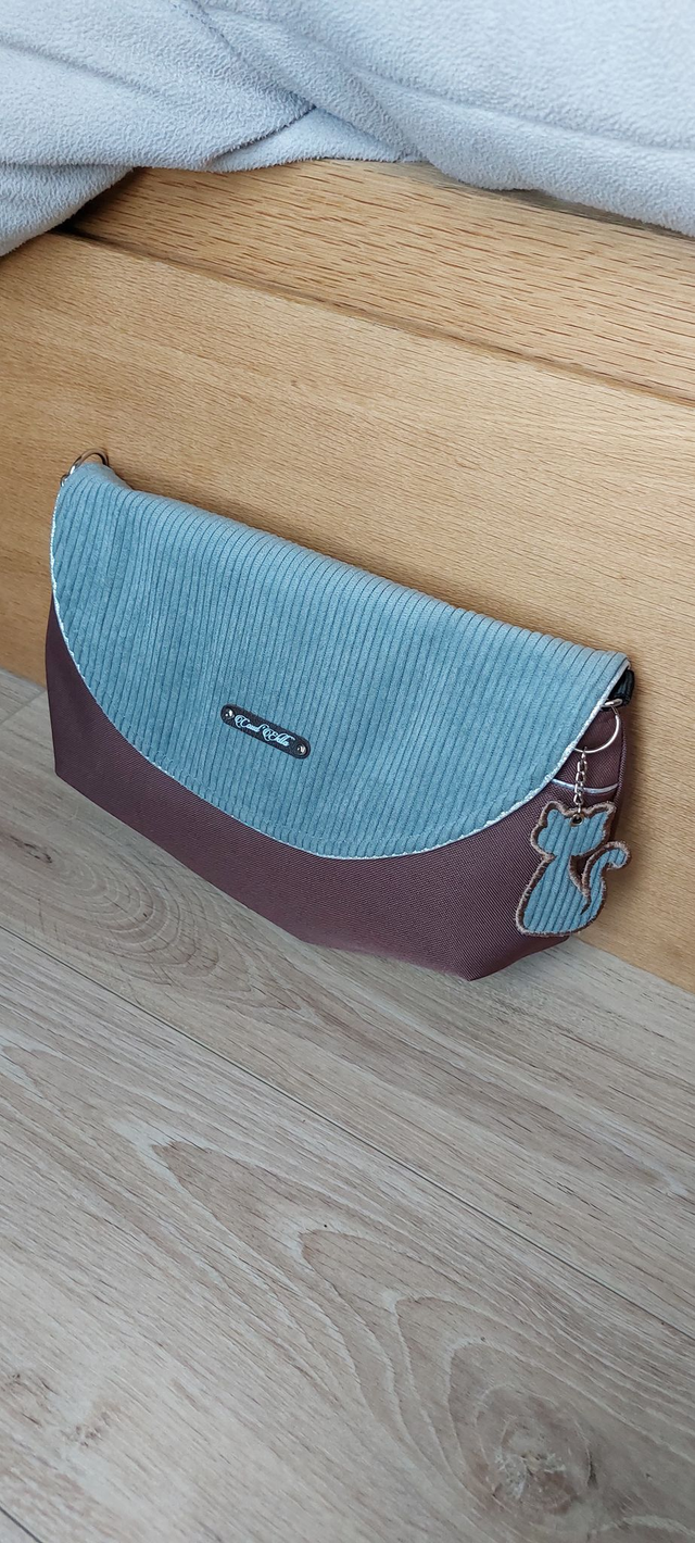 Sac à main Mignon marron et bleu clair