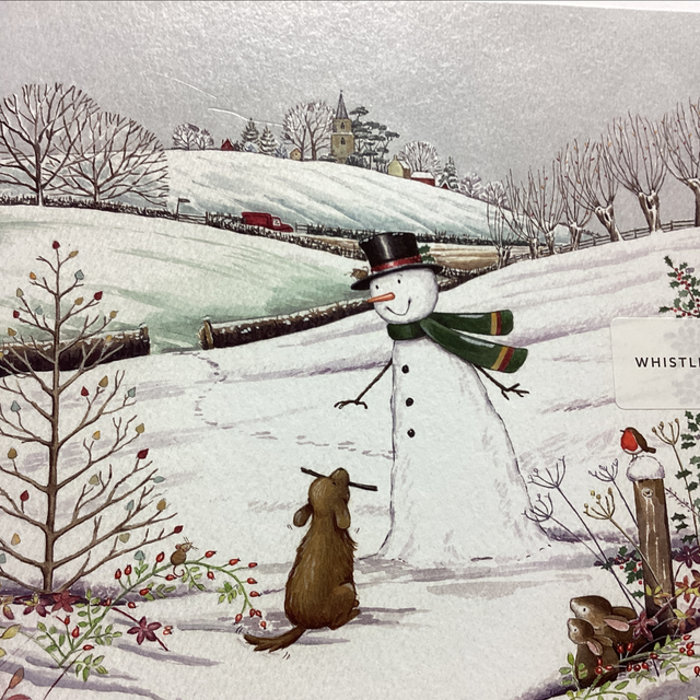 Christmas Open Whistlefish- Dog and Snowman
