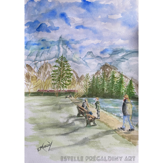 « Les Gaillands » Chamonix, aquarelle
