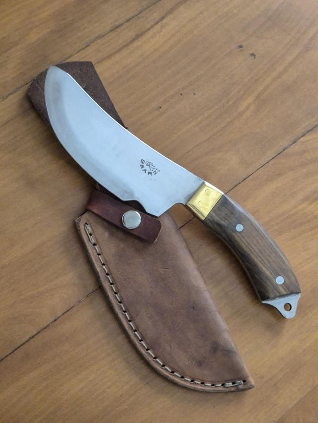 Faca Coreadeira Bruta Skinner 5 Pol  Inox 420c Madeira Nobre