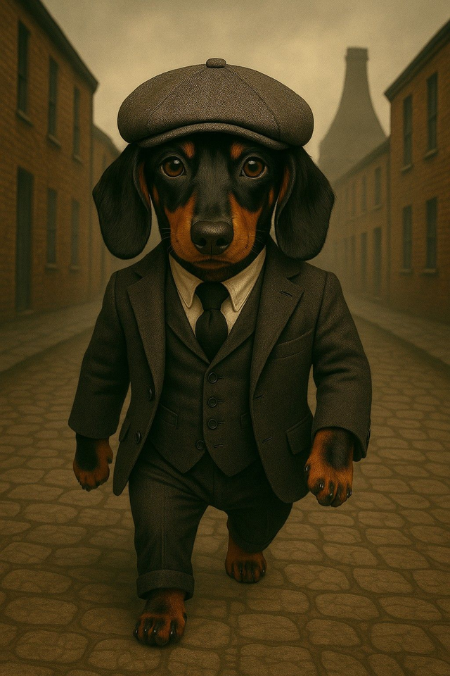 Dachshund  Framed Canvas Peaky Pooch