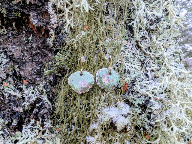 Dwarf Birch raku earrings