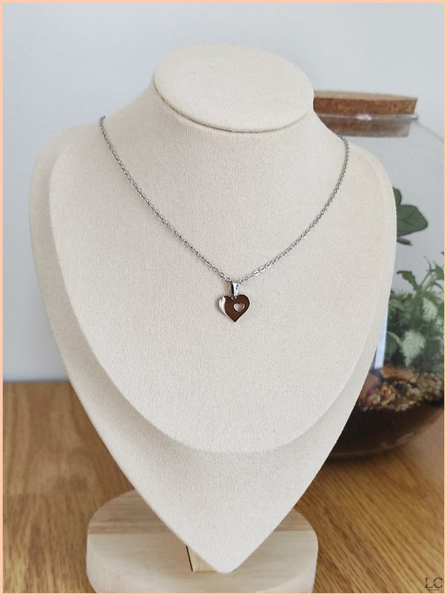 Collier coeur argenté