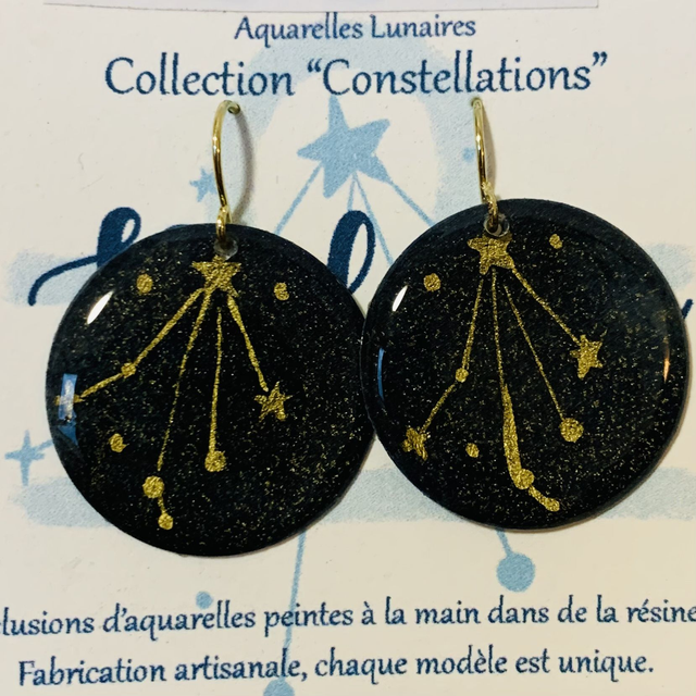 Boucles d'Oreilles Balance Or - Collection Constellations