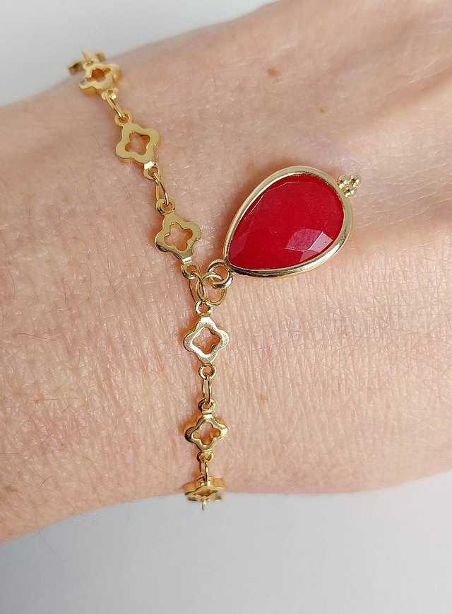  ✨Bracelet &quot;Porte-Bonheur&quot; goutte rouge✨