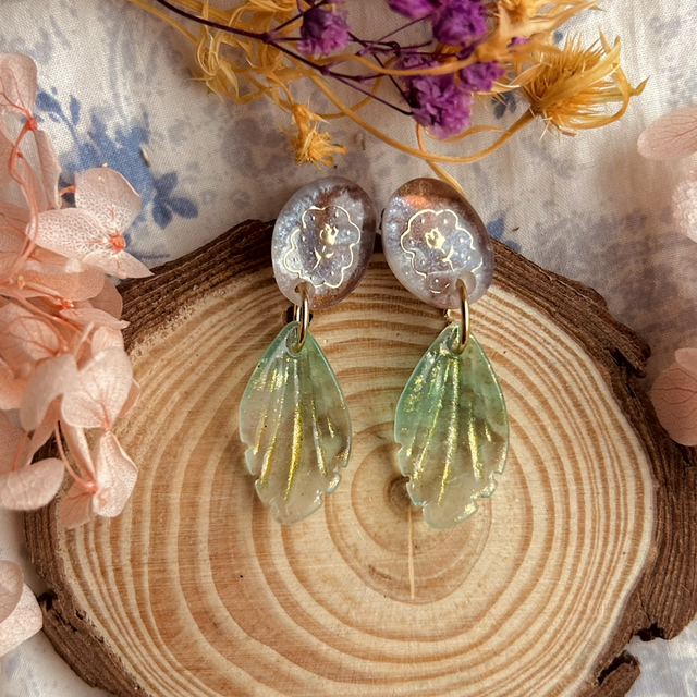 Rose and Leaf Stud Earrings - Valentine’s Day Collection 