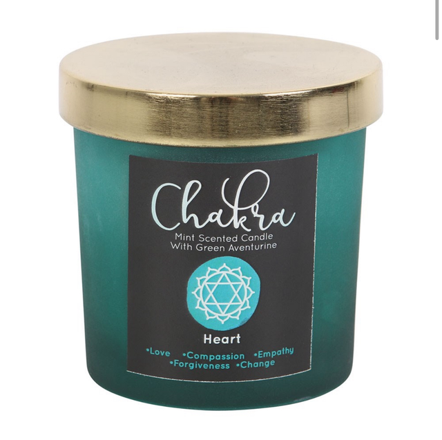 Heart chakra chip infused candle