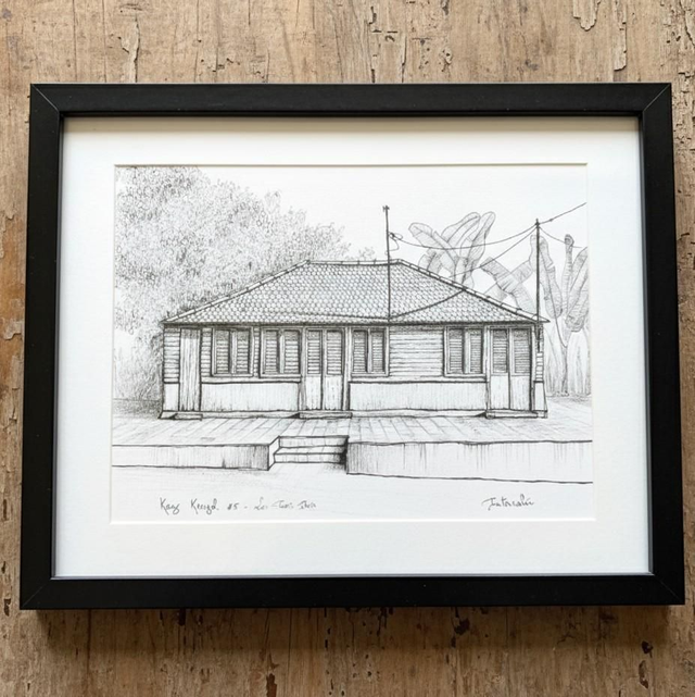 Encre et graphite - case créole #5 - Les Trois Ilets - Martinique 