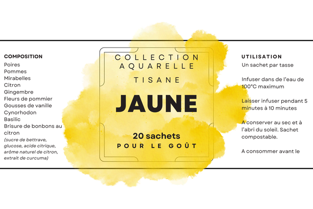 COLLECTION AQUARELLE Tisane "Jaune"
