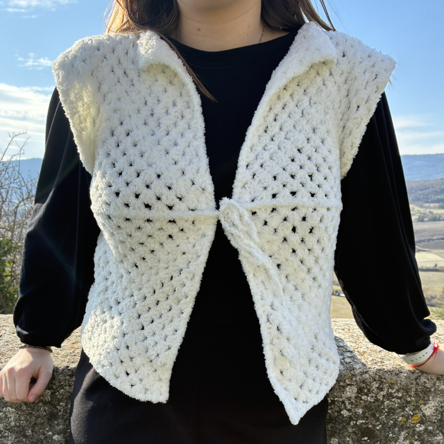 Gilet sans manche moumoute 