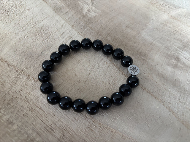 Bracelet Obsidienne noire - Perles 8mm