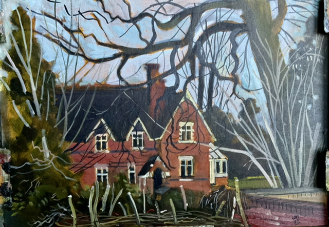 The Old Vicarage, Hutton. Oil on canvas board 14x10 inch