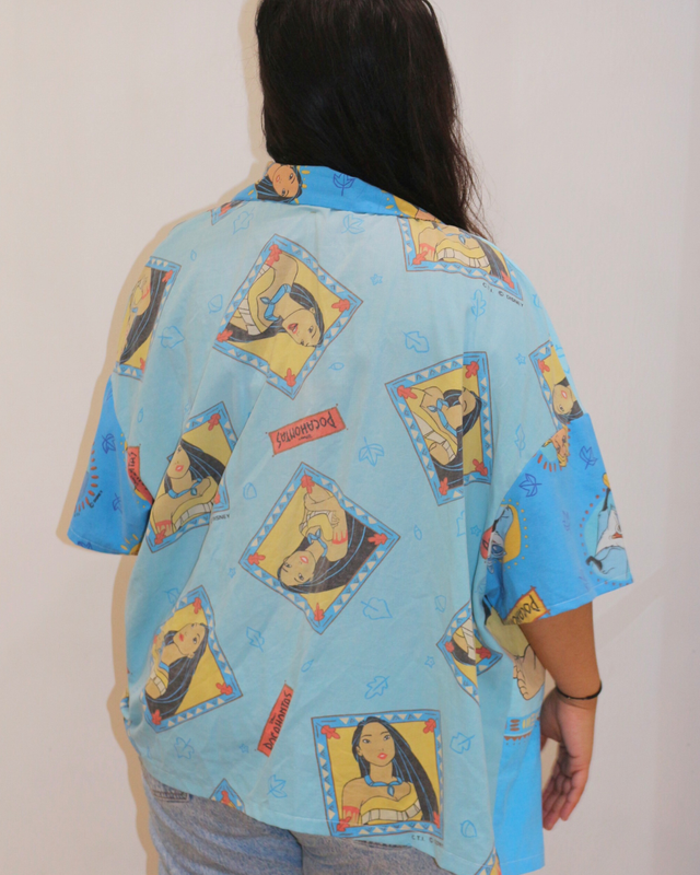 🍃 Chemise Upcyclée – Pièce Unique « Pocahontas » – Taille 46