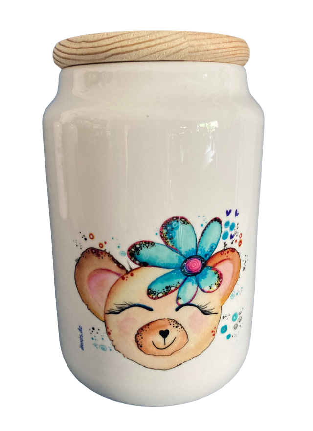 Keramikdose "Teddybärin"
