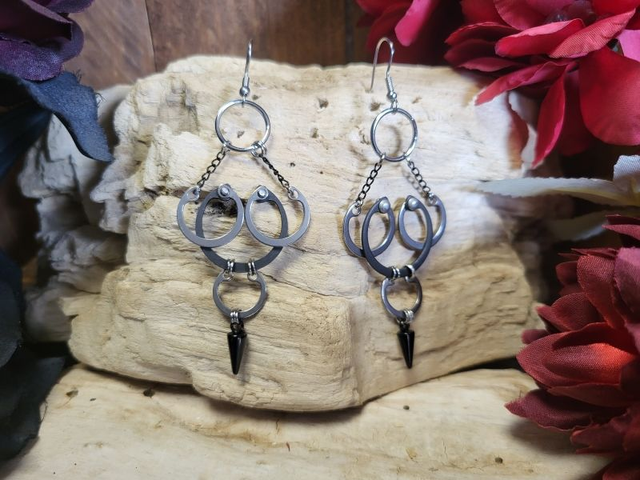 Boucles d'Oreilles Néo Circlips "Rosace d'Acier"