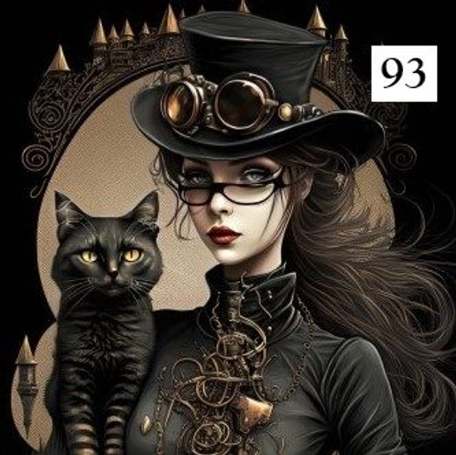 Panneau Femme steampunk en Polyester - 30x30cm