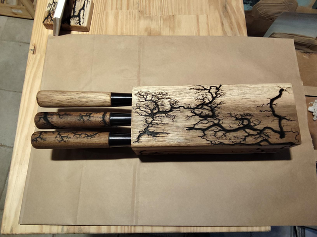 Bloc couteaux et couteaux acacia 