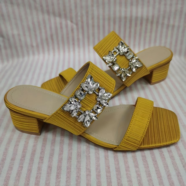 Women's Elegant High-Heel Sandals with Sparkling Rhinestone Decor