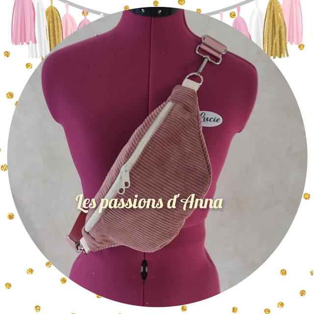 Sac banane velours côtelé