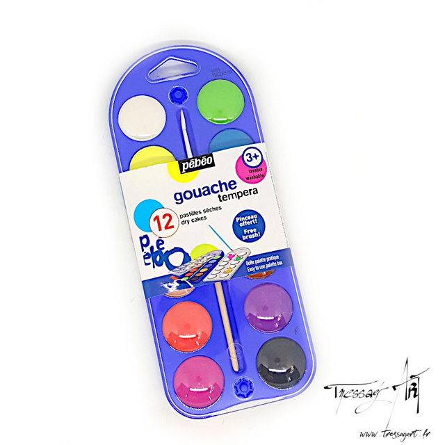 PEBEO - GOUACHE 12 PASTILLES - PB013