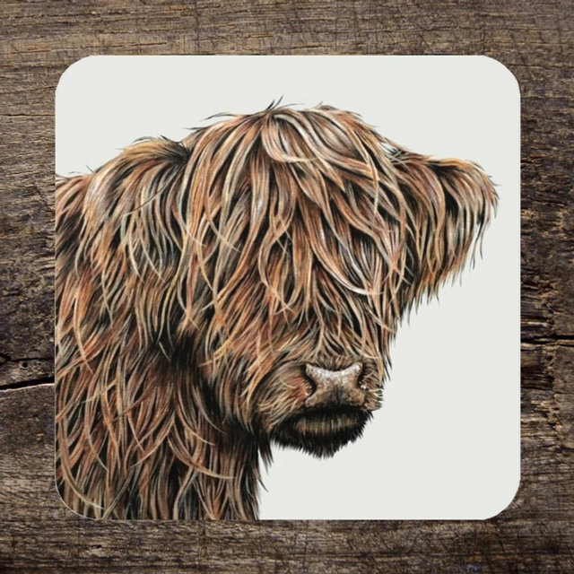 ‘Highland Cow’ Coaster (Female)
