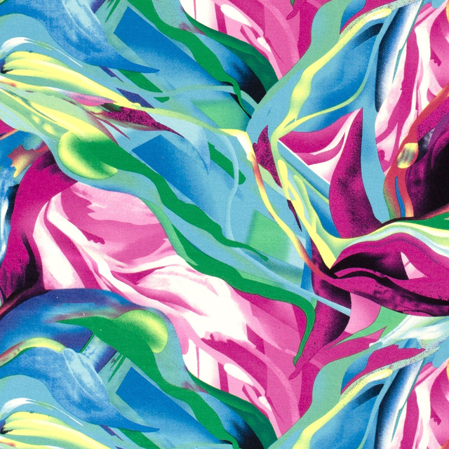 Jersey viscose abstrait multicolore