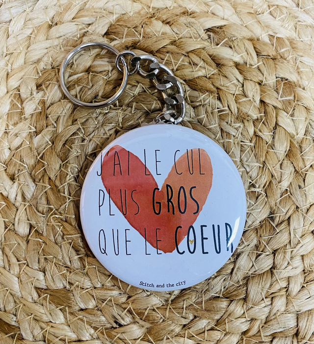 Porte clé J&#039;ai le cul plus gros que le coeur
