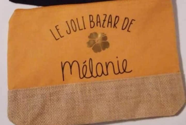 Trousse jute et coton enduit moutarde 