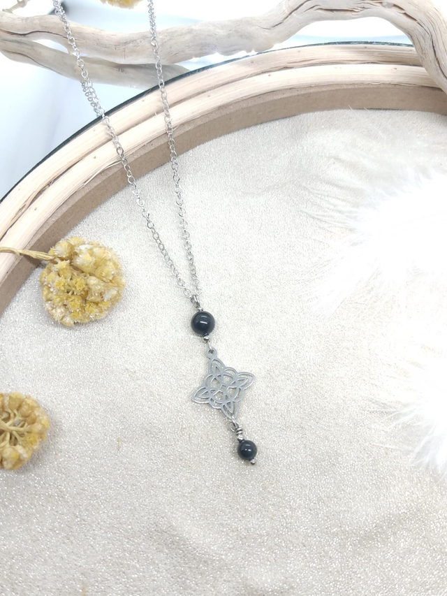 Collier NAïA, Obsidienne dorée