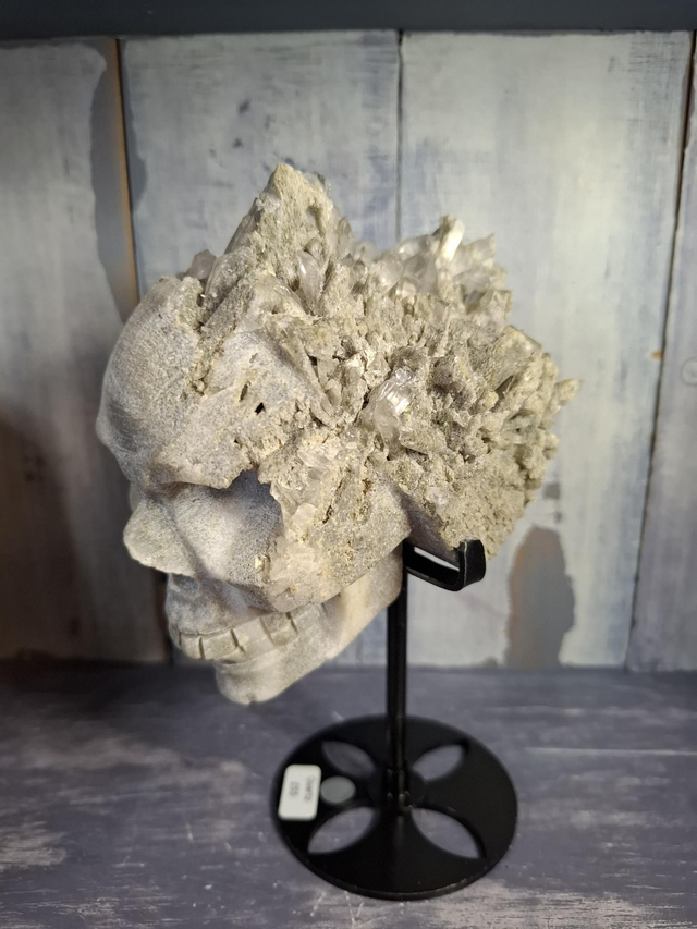 Clear Quartz Druzy Skull