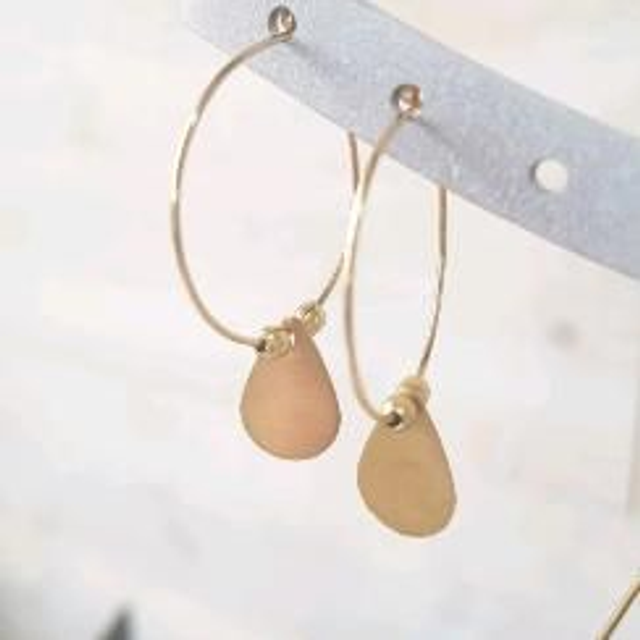 créoles 25mm  acier et goutte 