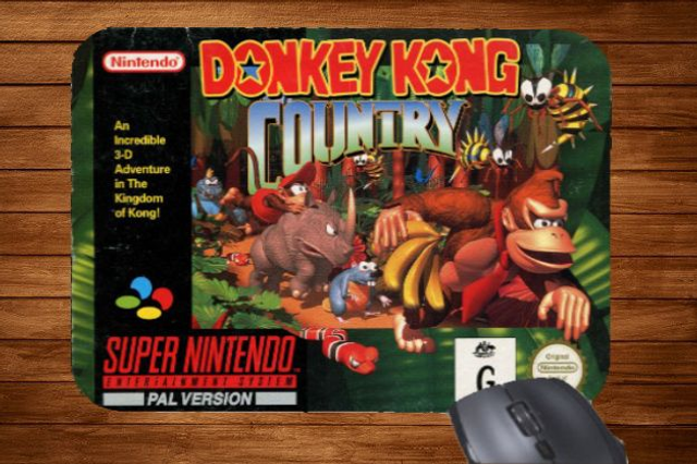 Snes Super Nintendo Donkey Kong Country Printed Mouse Mat