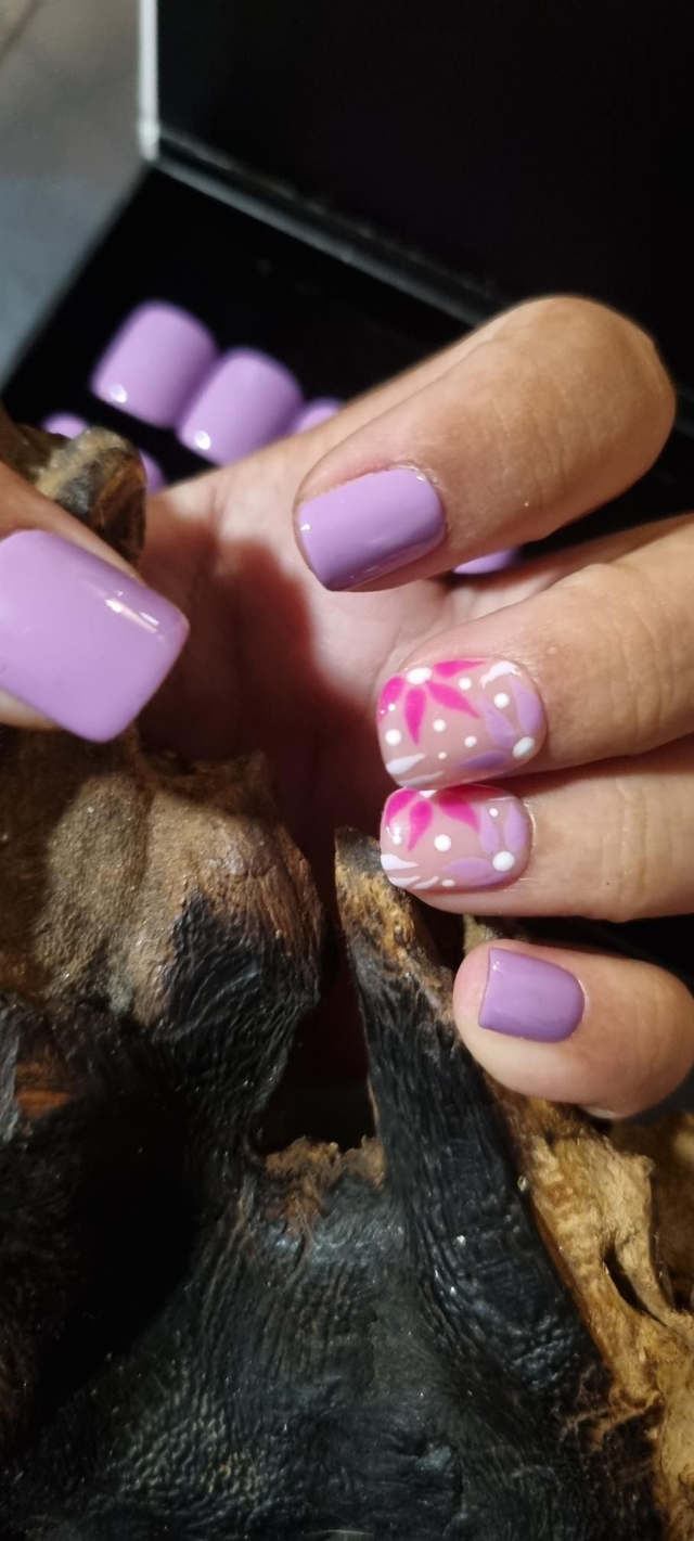 Mauve flower carré xs