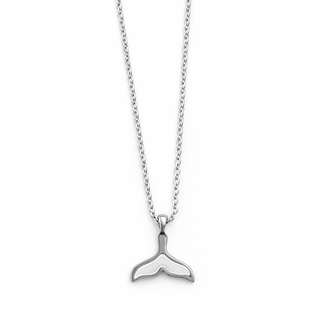 Cadena acero plateado cola de ballena 