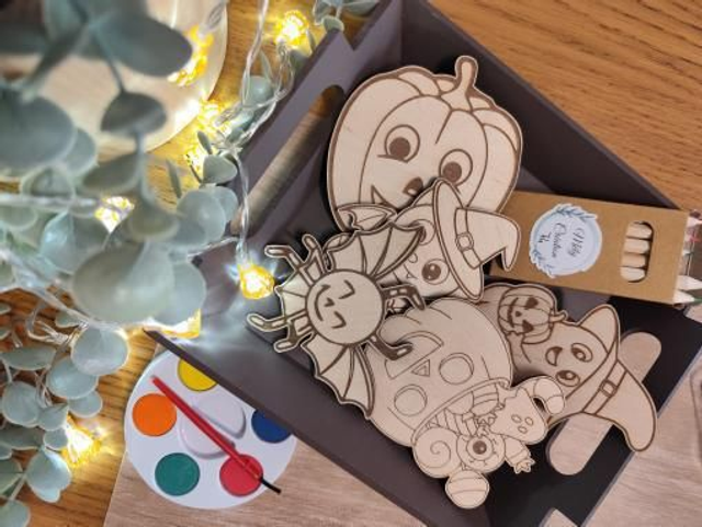 Kit créatif en bois - Thème Halloween 🎃 à personnaliser