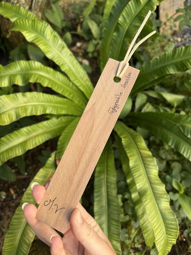 " Gypaète barbu" - marque-page en bois