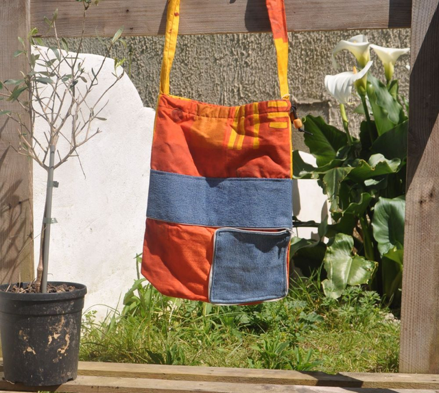 Sac extensible "orange - rouge"