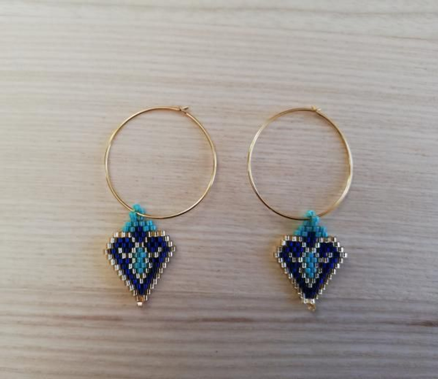 Créoles Scarabé bleu